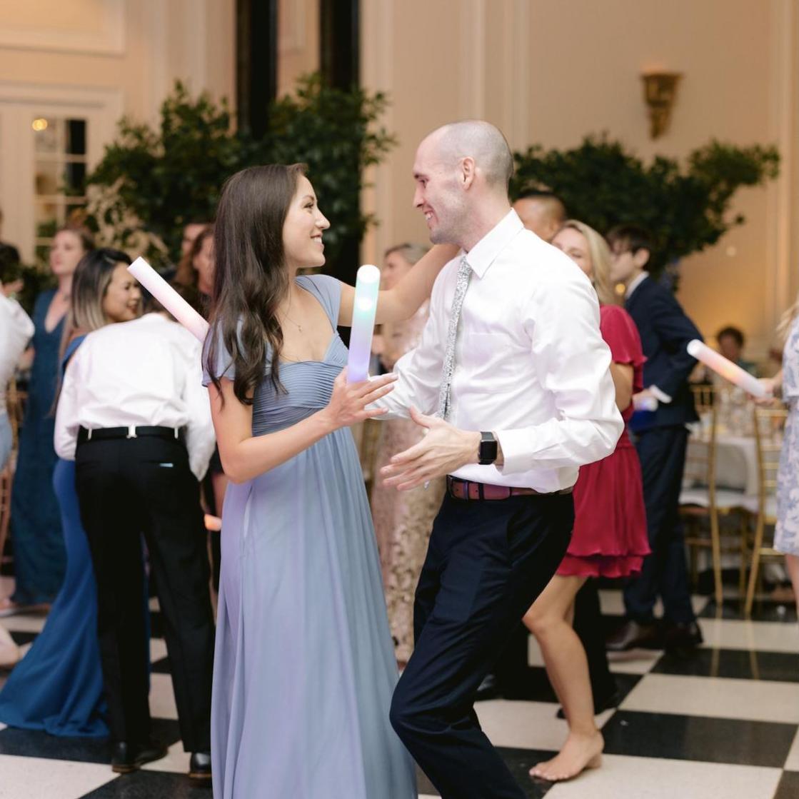 dancing away at Kalie's sister's wedding