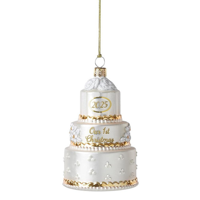 Lenox 898516 2025 Blown Glass Our 1st Christmas Ornament, Christmas, Holiday Decorations