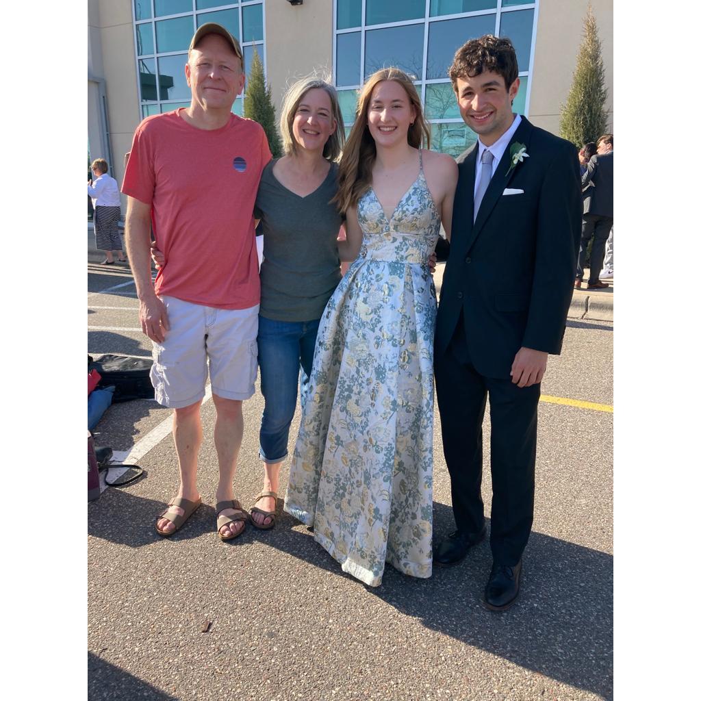 Grace's senior prom, their first date. Pictures with Sharon and Jeff, Grace's parents.