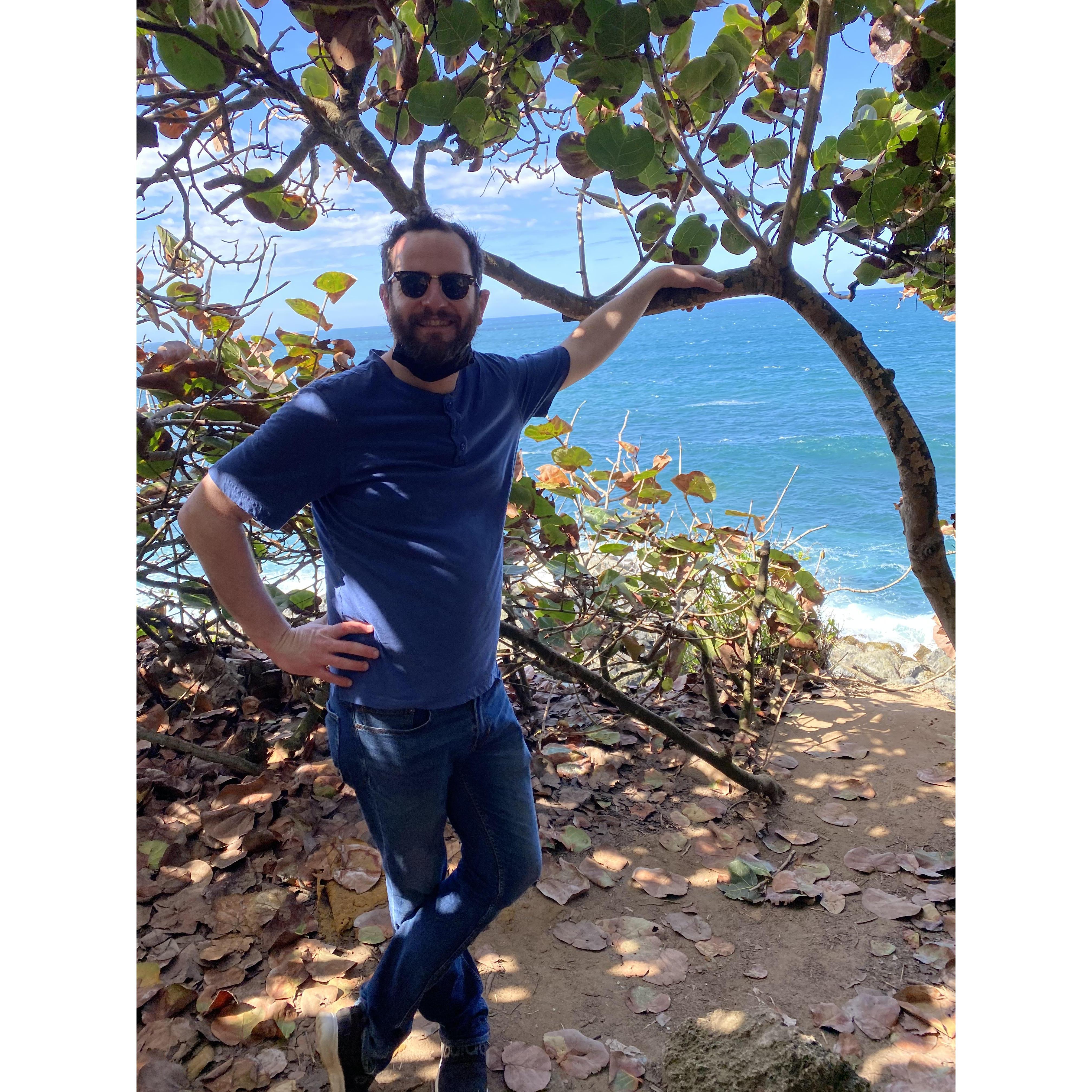 Bobby loving our trip to Puerto Rico... little did I know what he had up his sleeve...