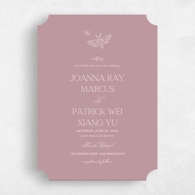 Pink Ticket Wedding Invitation - Gaspard Classic
