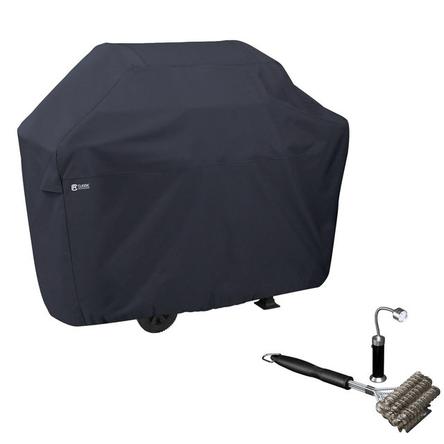 Classic Accessories 70" Water Resistant Grill Cover with Grill Brush & LED Light