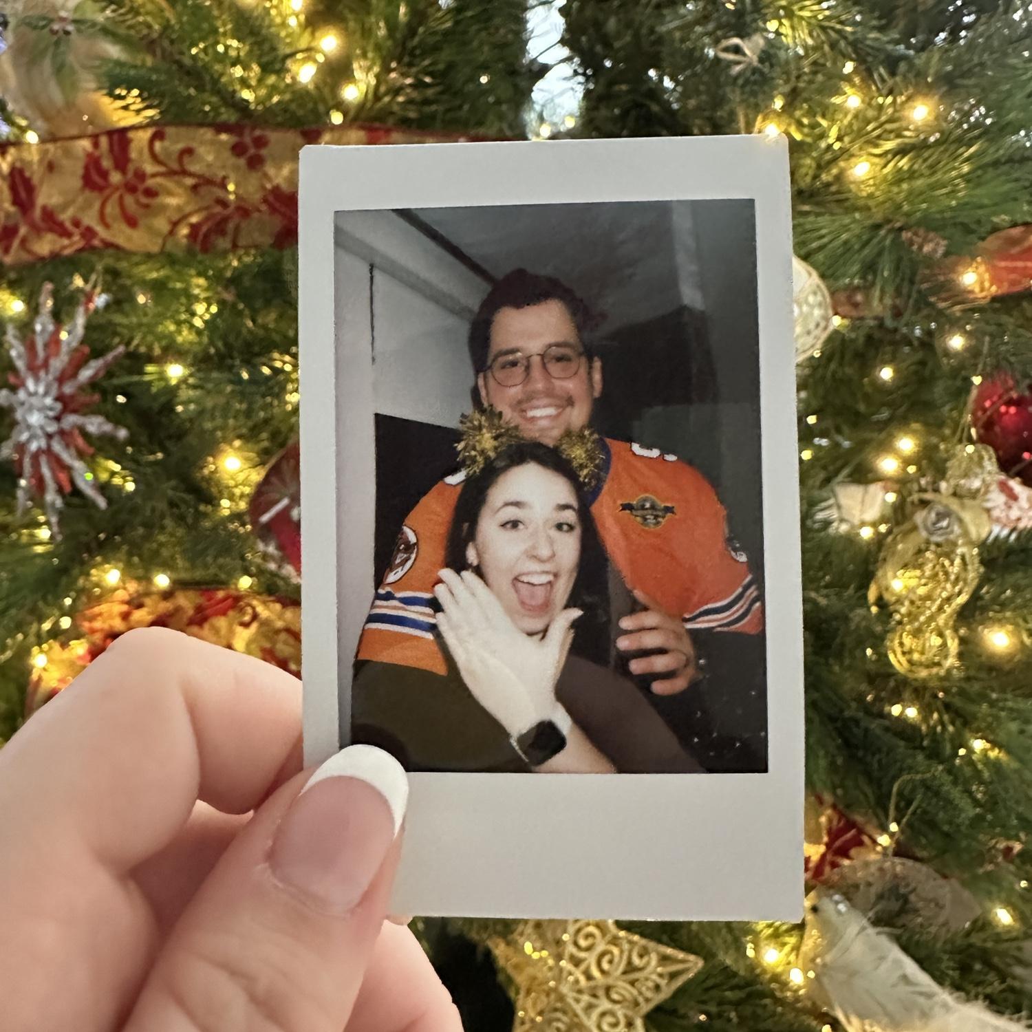 Chris proposed on Christmas at home!