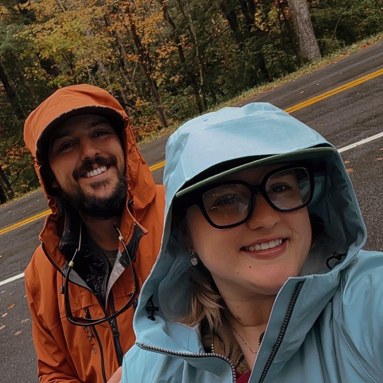 Took this before our fishing trip hike where he proposed!