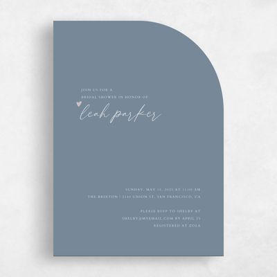 Blue Half arch Wedding Wedding Shower Invitation - Marley Classic
