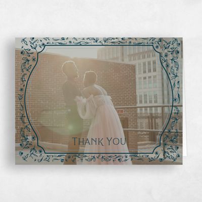 Deepest Teal, Blue Wedding Thank You - Delphi Photo