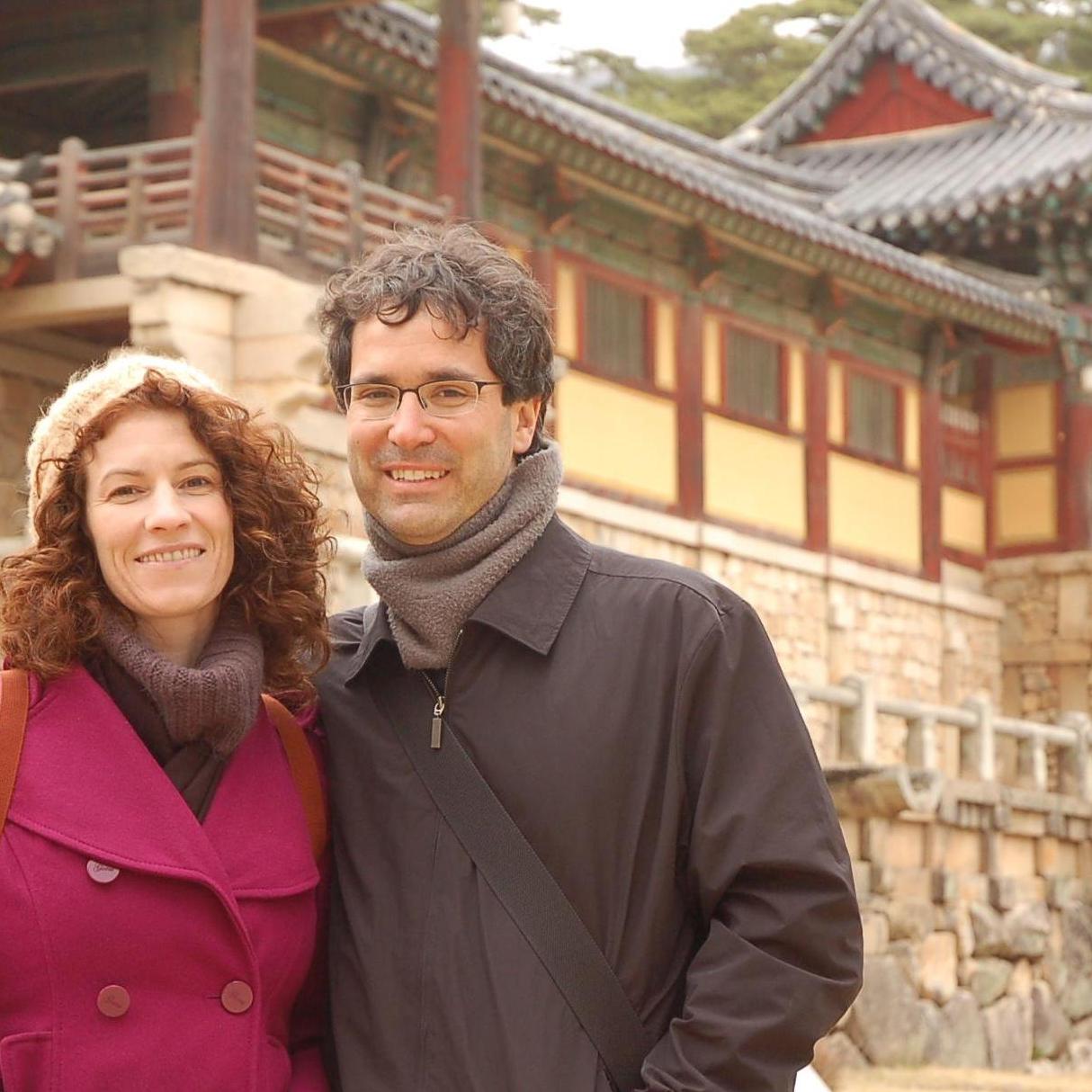 2010. Our very first international trip! Stephen's lecture at Pohang University was a great excuse to go to South Korea together. Visiting Gyeongju's Bulguksa.