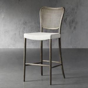 Noa Stool in Cinder with Linen Natural Seat