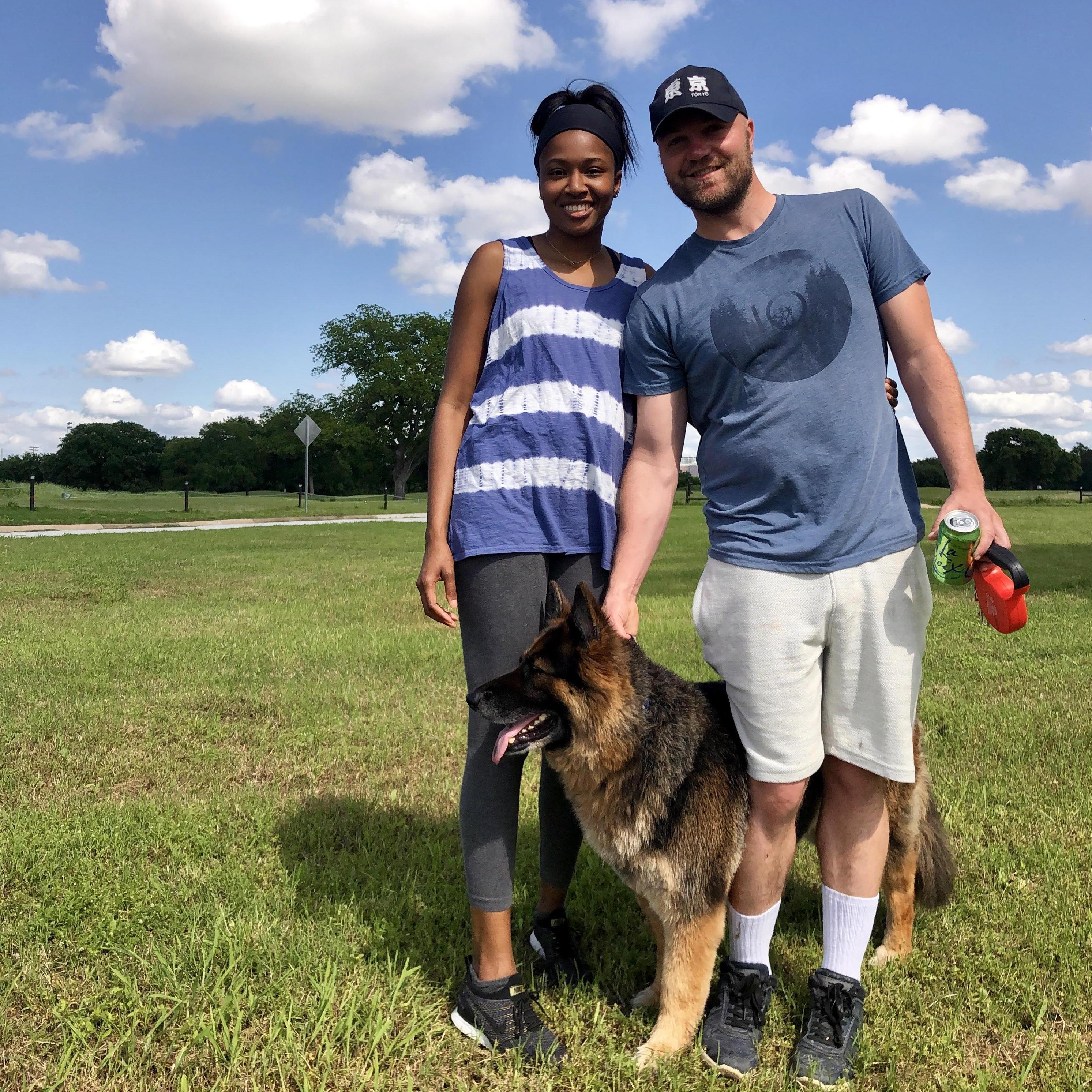Taking our dog Milo on walks is great exercise.