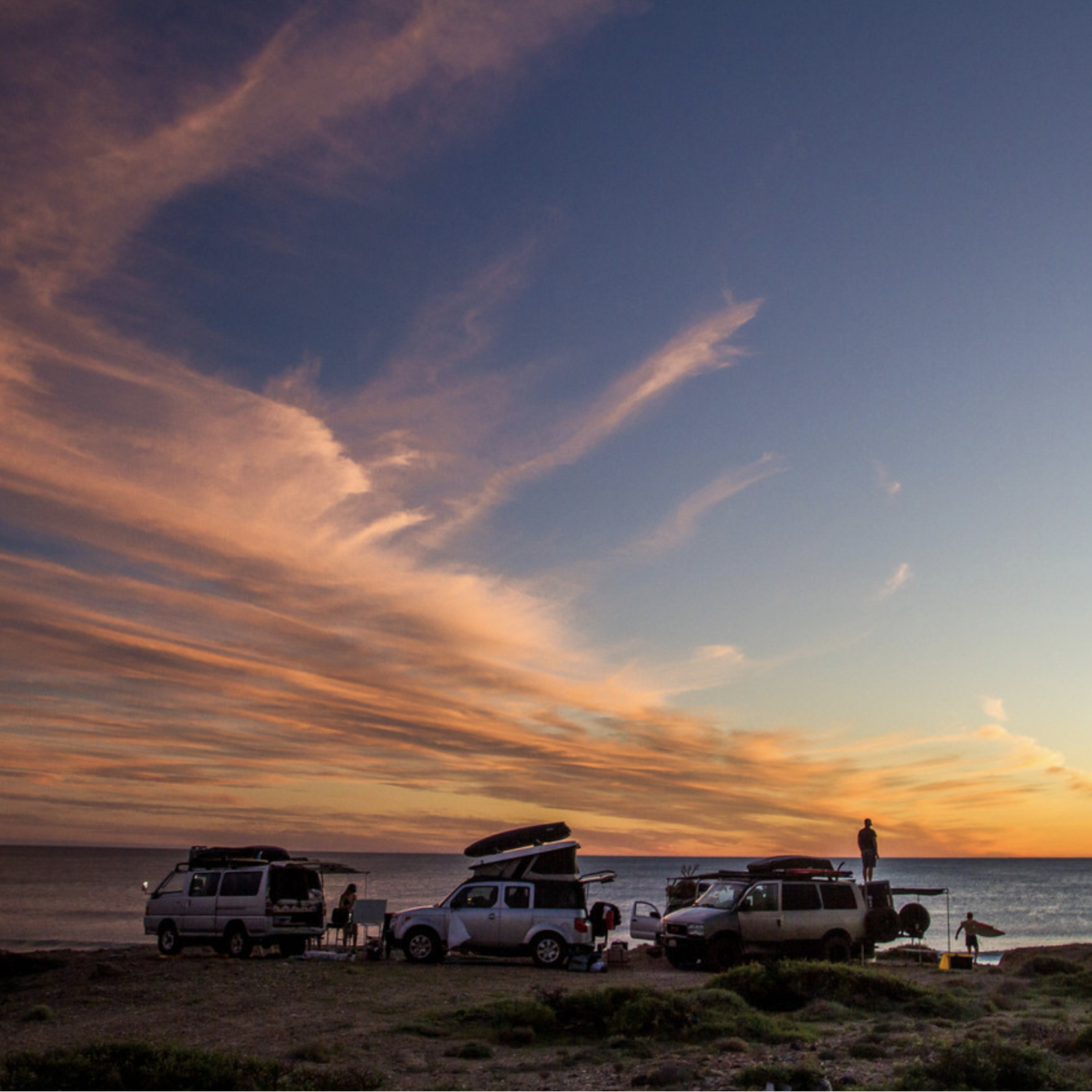 Camping on the beach in Baja