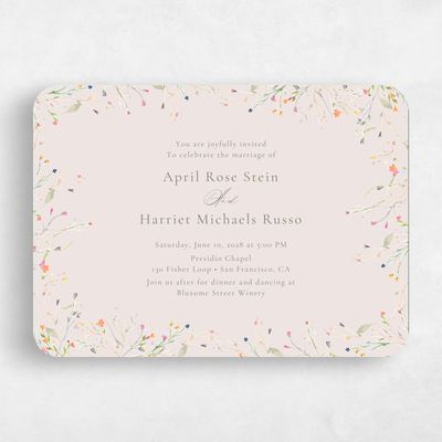 Beige Rounded Wedding Invitation - Caramella Landscape