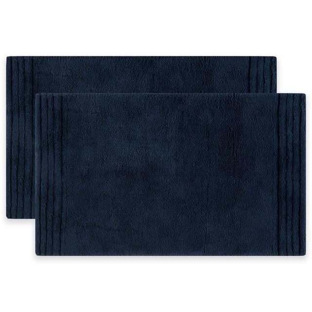 Safavieh 21-Inch x 34-Inch Pencil Stripe Bath Mats in Navy (Set of 2)