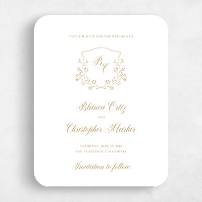 Yellow Rounded Wedding Save the Date - Estera Portrait