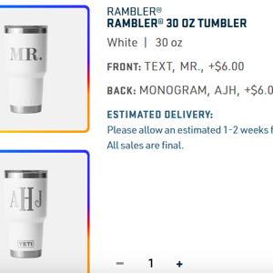 YETI: Customized tumbler | Andrew