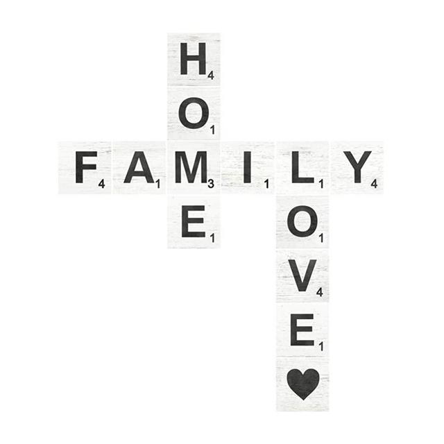 TenXVI Designs Large Rustic Scrabble Tiles for Wall Decor - Family, Home, Love - Big Decorative Square Wooden Letters for Wall Art, Farmhouse Kitchens, Living Rooms, Bedrooms - 15 Pieces, 5 x 5"