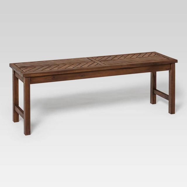 Coro Chevron Slatted Patio Bench – Dark Brown – Saracina Home