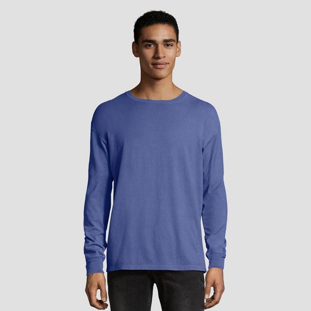 Hanes 1901 Men's Long Sleeve T-Shirt - Deep Blue L