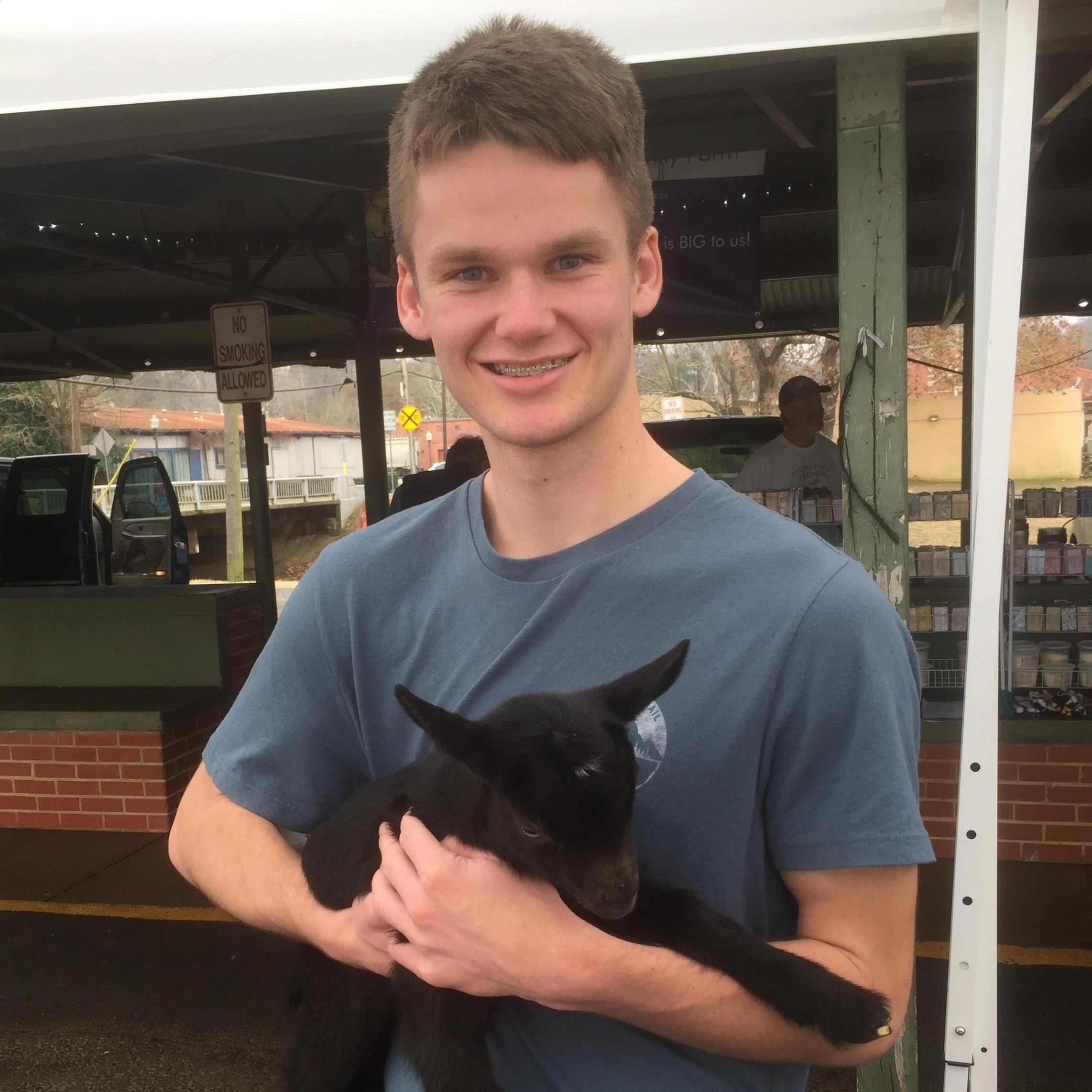 January 2018: Farmer's market date with the beautiful Hayley Clark, featuring one of Con's favorite things... BABY GOATS!