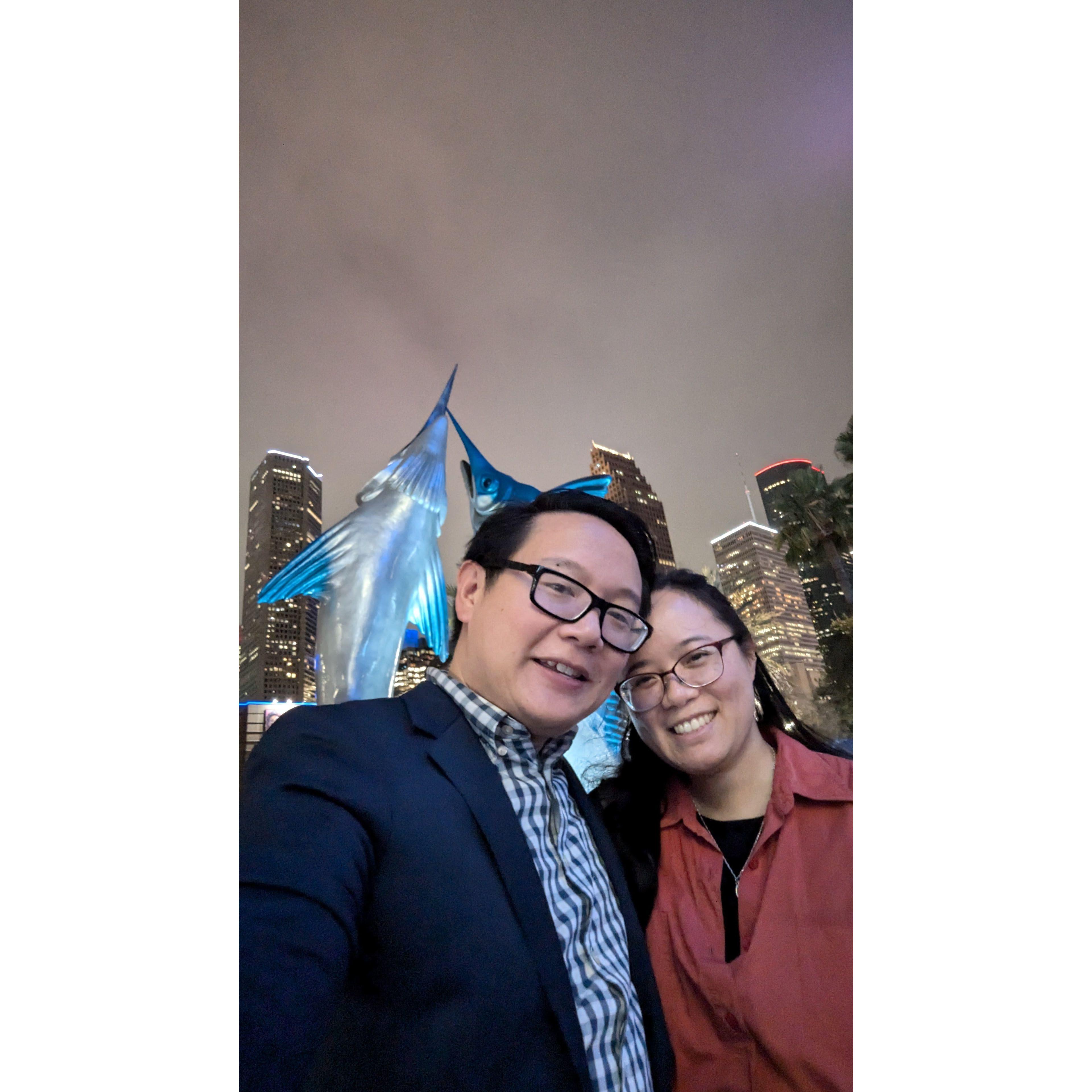 6 month anniversary at the Houston Aquarium
