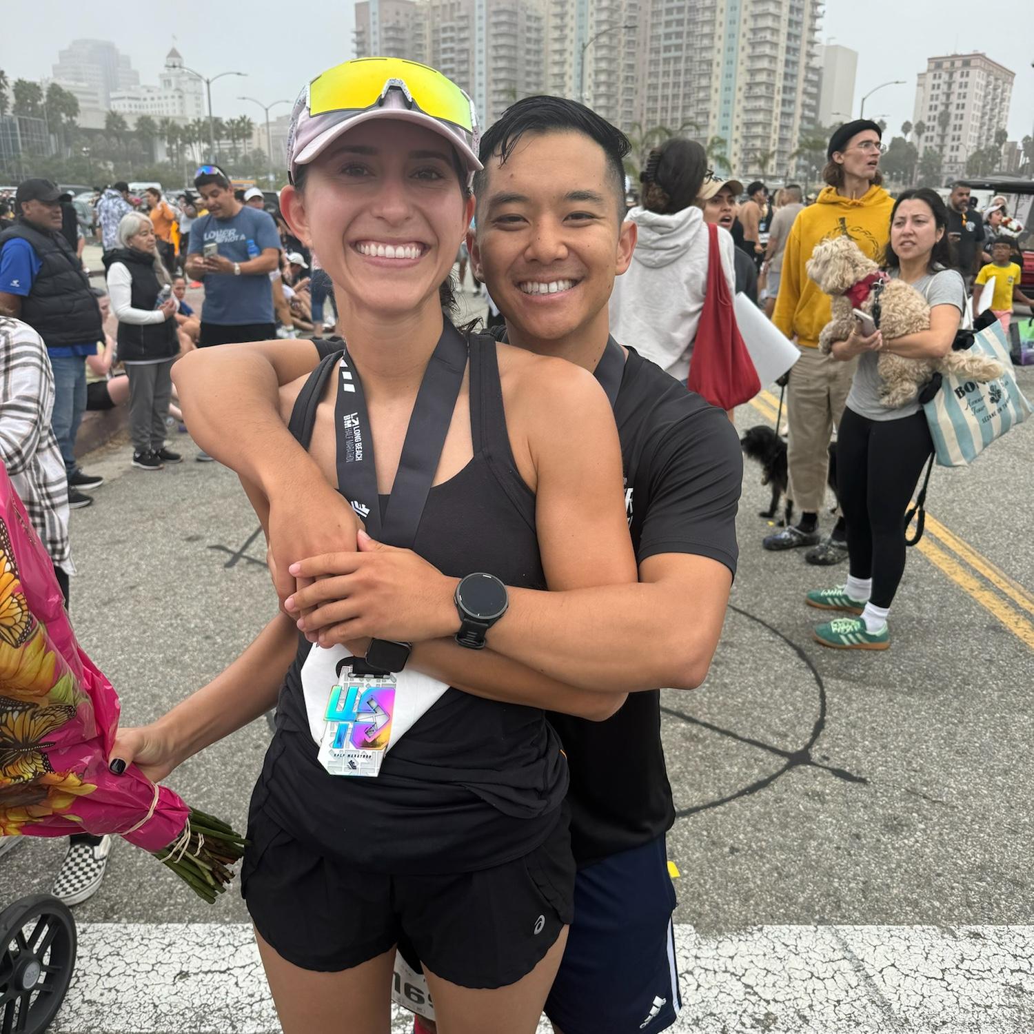 Ashlee and Brandon broke limits on this Long Beach half marathon