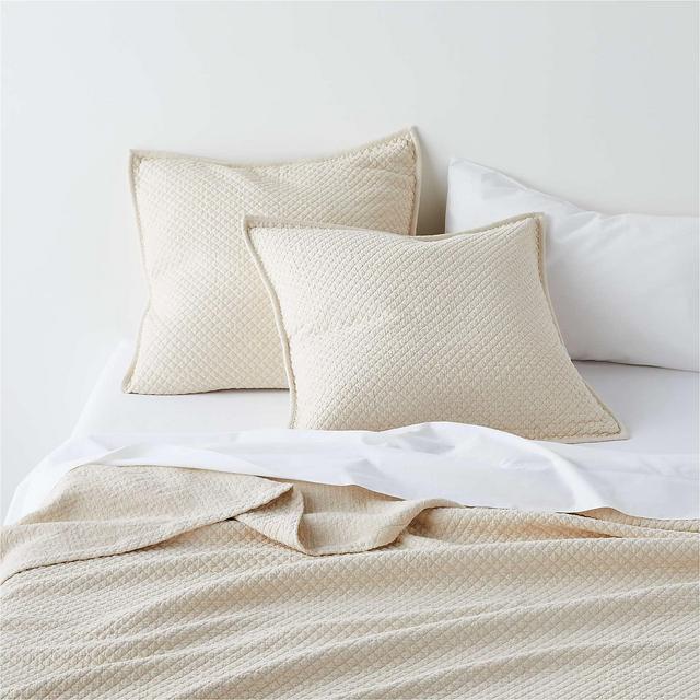 Organic Cotton Sand Beige Full/Queen Coverlet