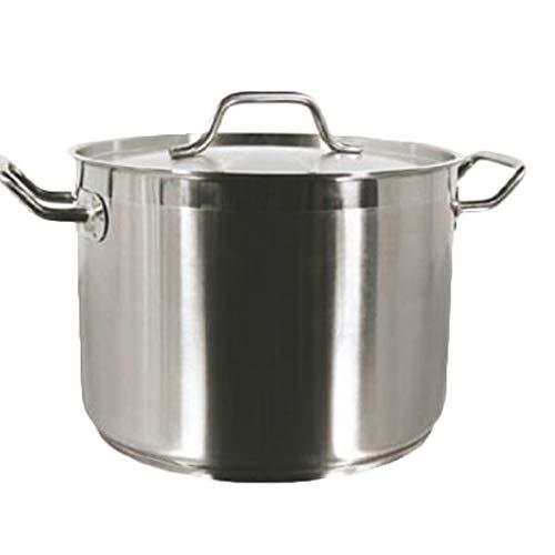 New Professional Commercial Grade 40 QT (Quart) Heavy Gauge Stainless Steel Stock Pot, 3-Ply Clad Base, Induction Ready, with Lid Cover NSF Certified Item
