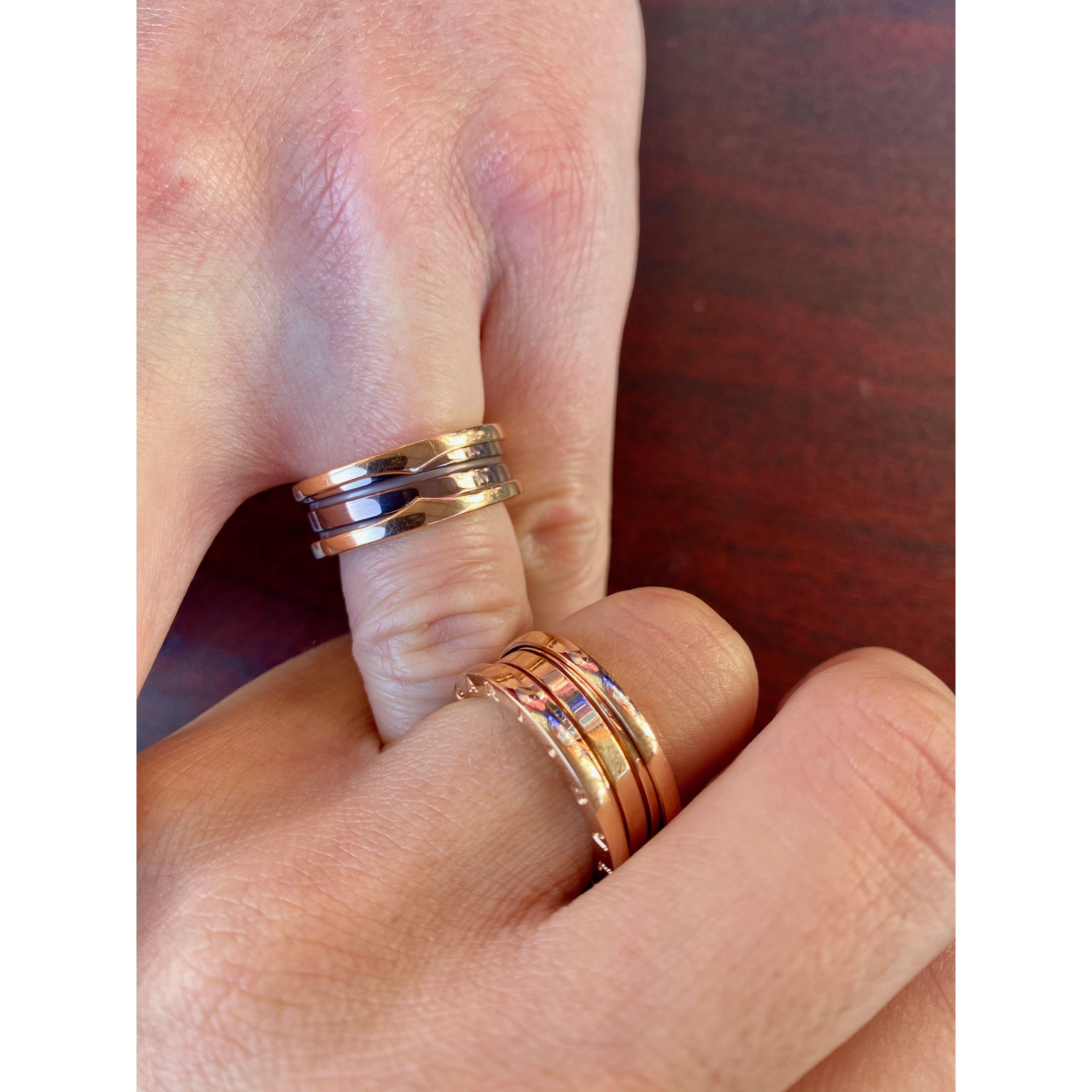 The engagement rings.