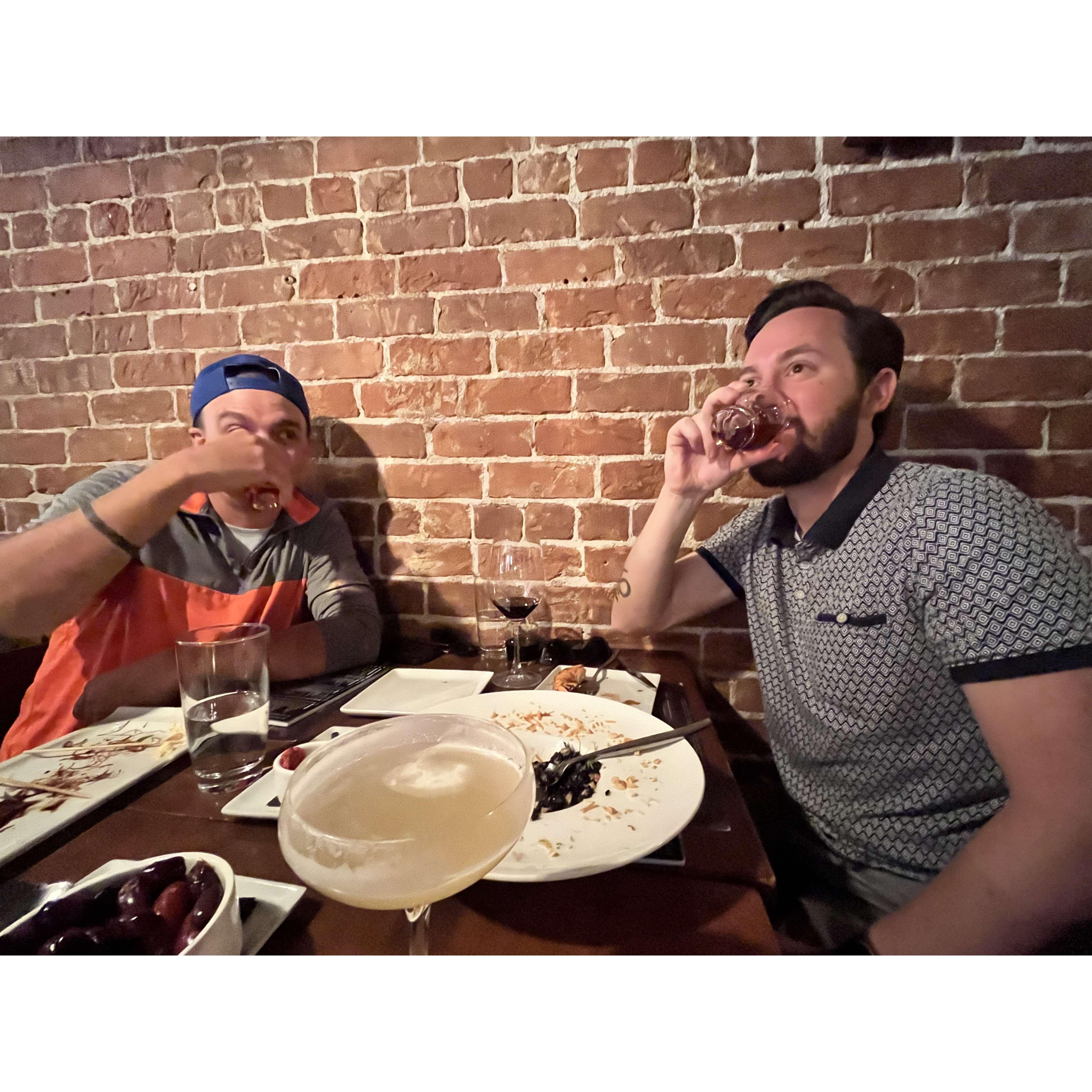 12. Cheers to brotherly bonding and whiskey neats.