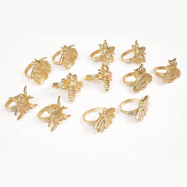 Napkin Ring Holders, Napkin Rings, Napkin Rings Set of 12, Napkin Ring Holders for Cloth Napkins, Serviette Rings, Napkin Ring Set, Napkin Ring Bulk, Napkin Ring - Gold