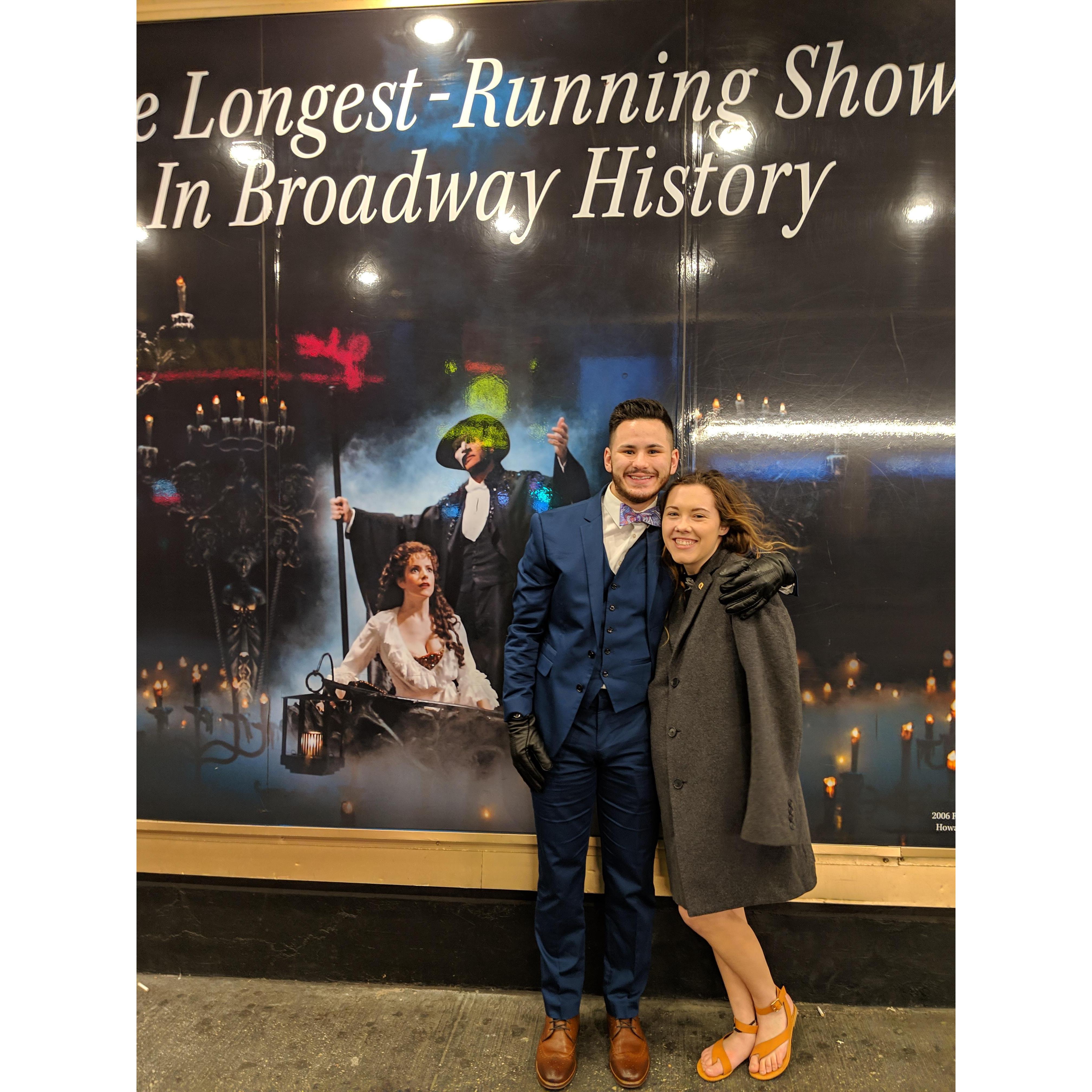 Phantom of the Opera on Broadway! (ft sandals because my heels broke walking down the street.)