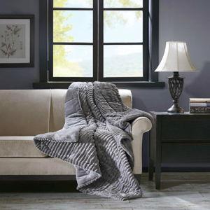 Madison Park Parker Plush Down Alternative Filled Throw Blanket