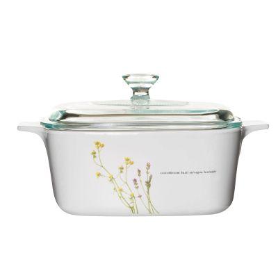 Corningware®Stovetop Pyroceram European Herbs 1.5L Casserole w/ Glass Lid