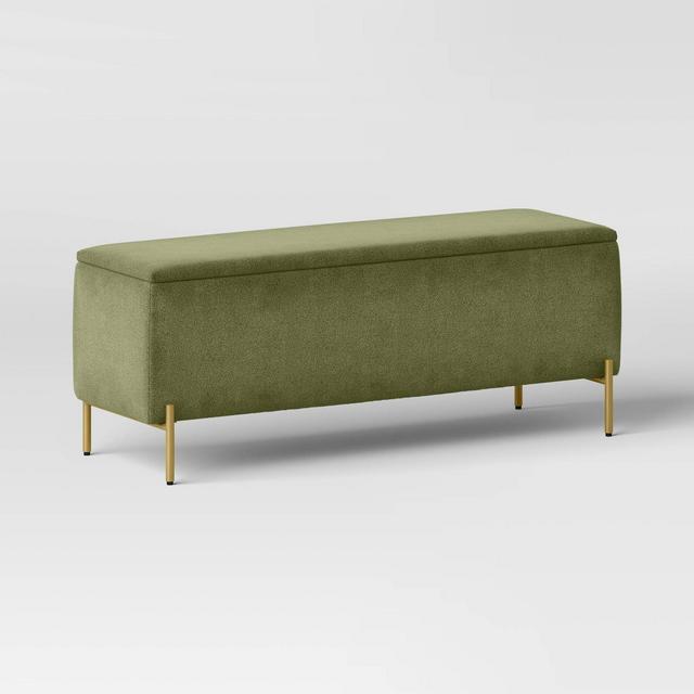 Ivy Upholstered Storage Bench Sage Green - Threshold™