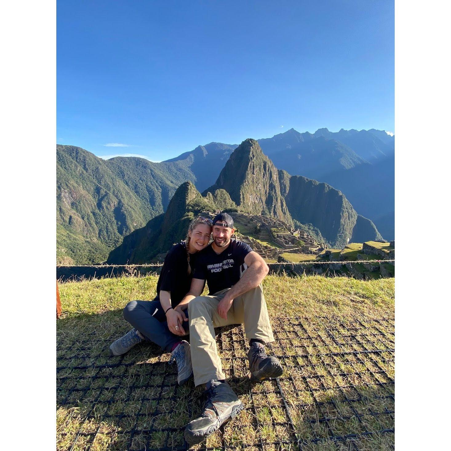 Hiking the Inca trail in Peru.