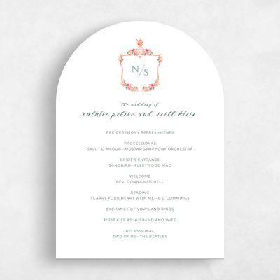 Orange Arch Wedding Program - Camarillo
