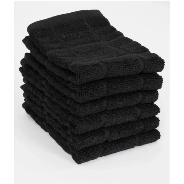 All-Clad Premium Solid Dish Cloth Set, 6-Pack, Black