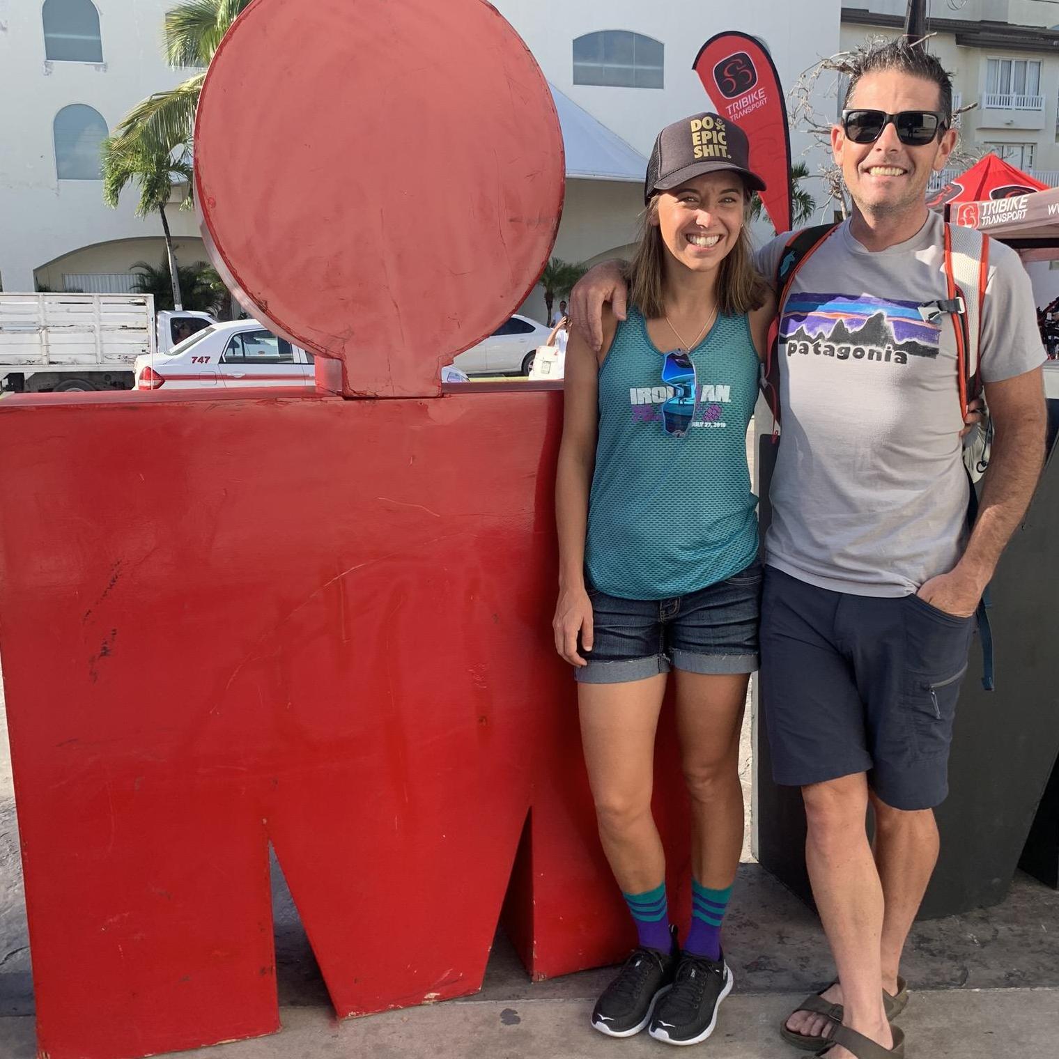 Jenny and Matt in Cozumel before Jenny's first Ironman!