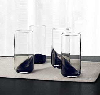 Set of 4 Highball Glasses with Black Ombre, Created for Macy's