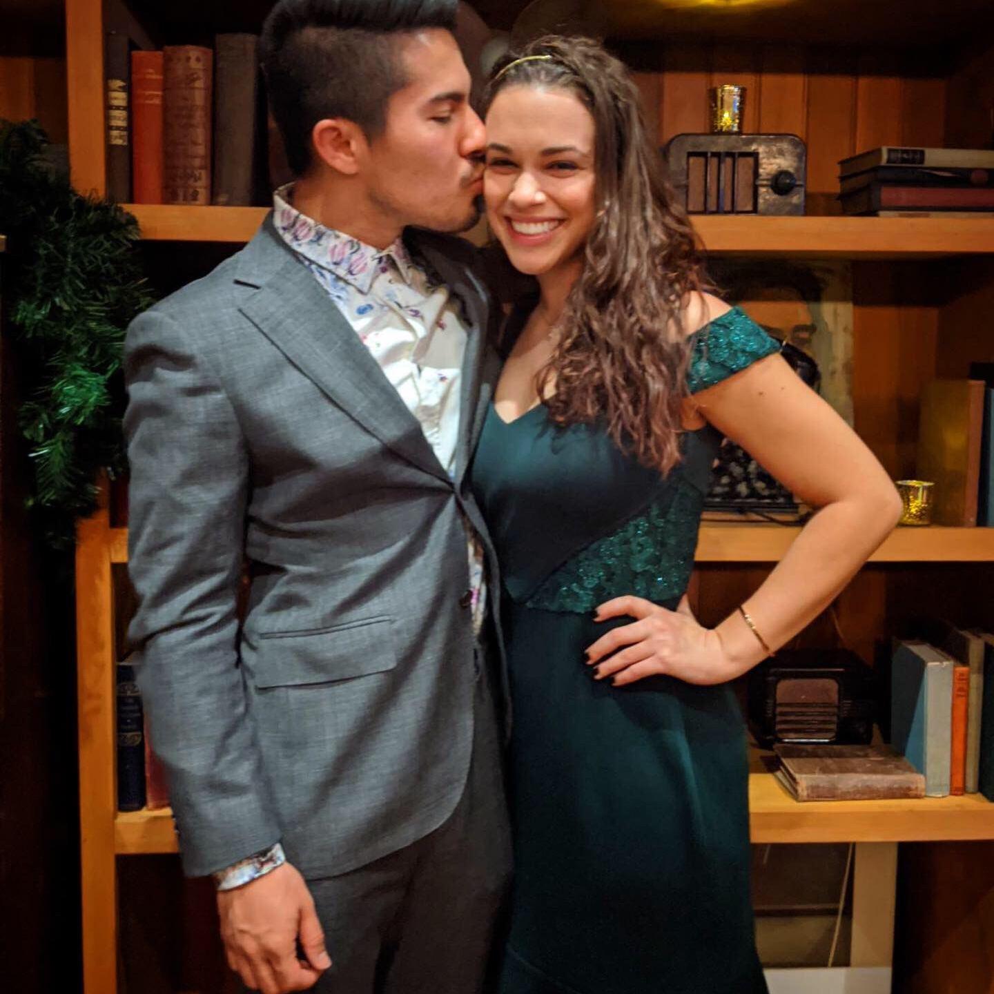 Dressed up at a company holiday party in December 2019