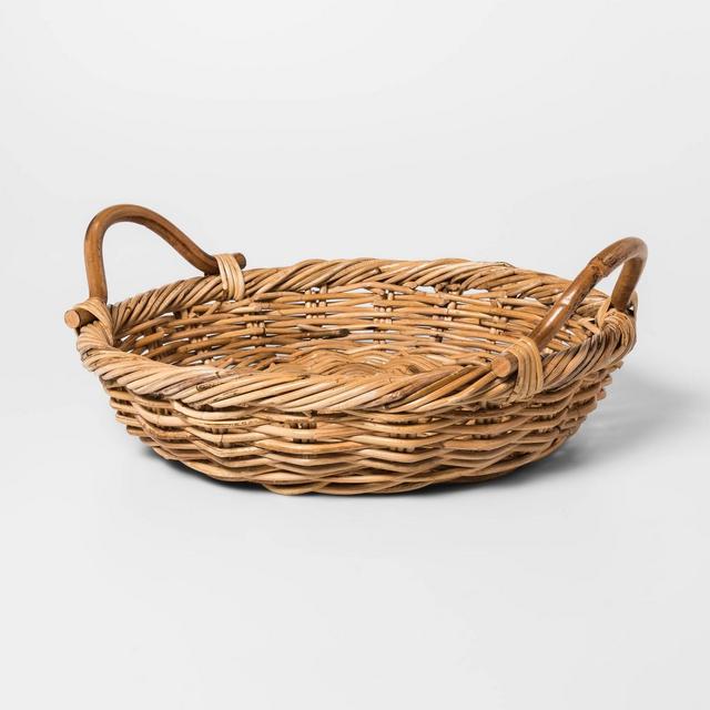 21.5" x 4" Woven Round Tray Natural - Threshold™