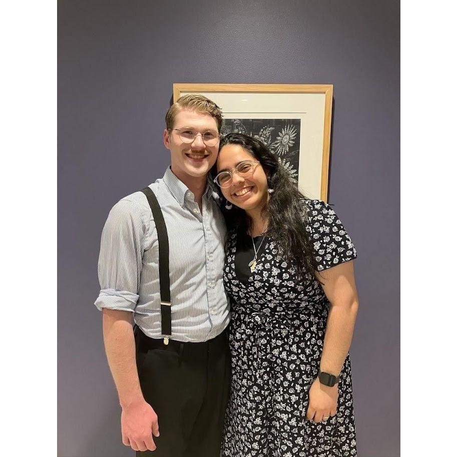 Adelle meeting David after his role Mr. Jones in the opera Street Scene