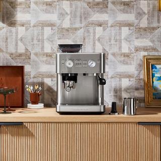 Semi-Automatic Espresso Machine with Burr Grinder
