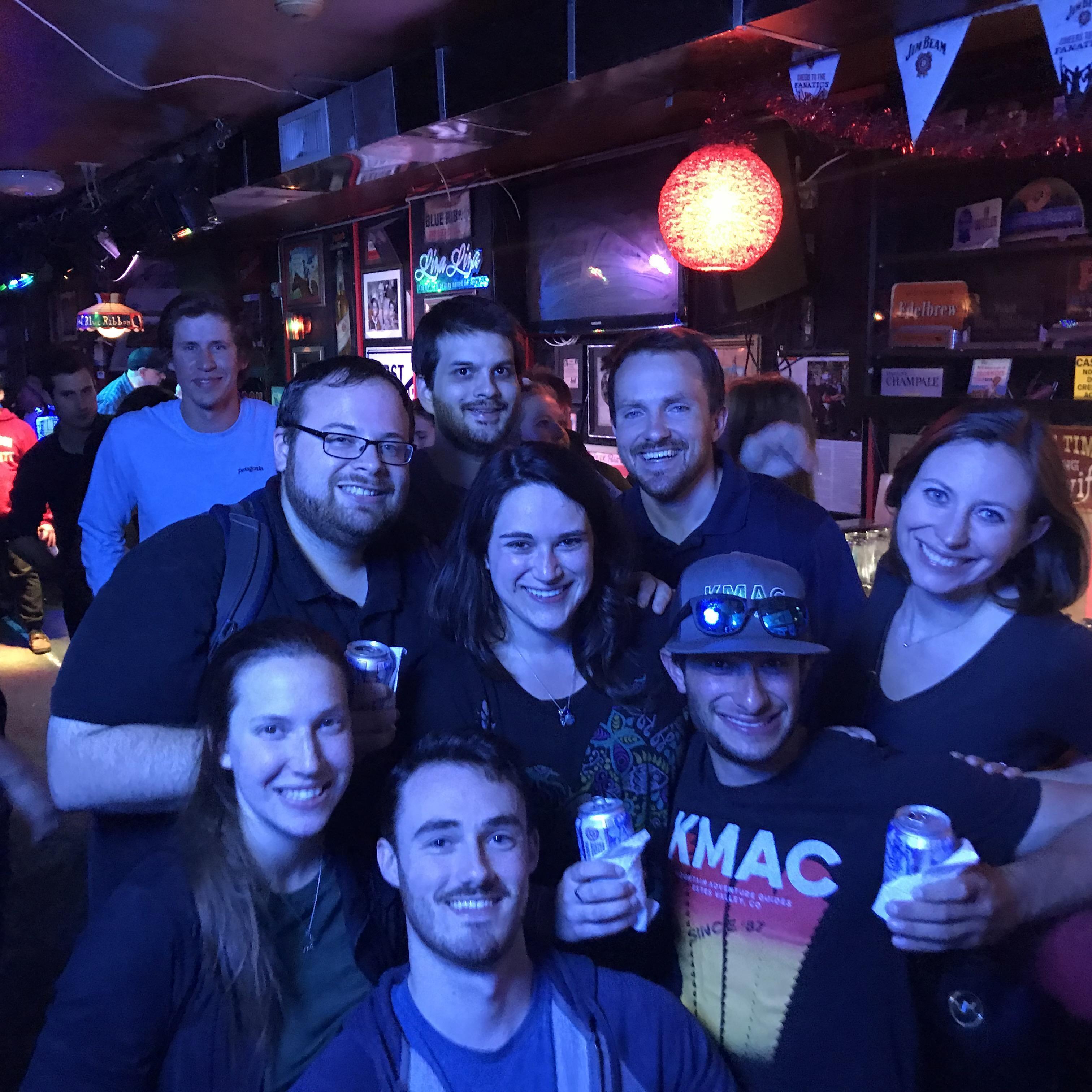 Out to celebrate after we got engaged!