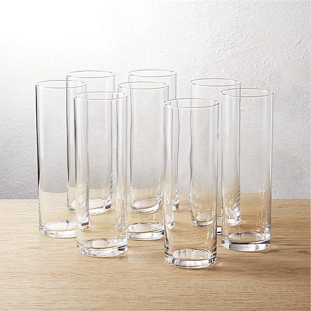 Set of 8 Cylinder Champagne Flutes