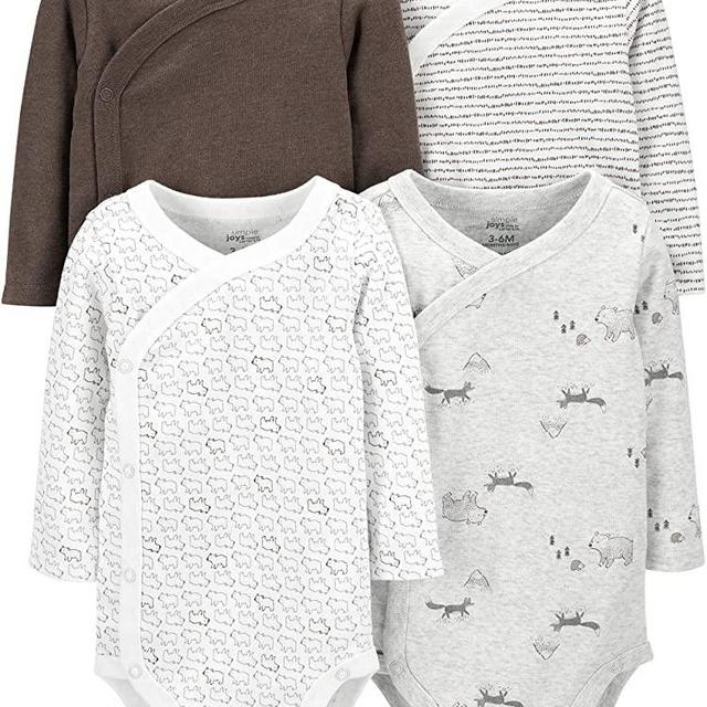 Simple Joys by Carter's baby-girls unisex-baby Baby 4-pack Long Sleeve Side Snap Bodysuit