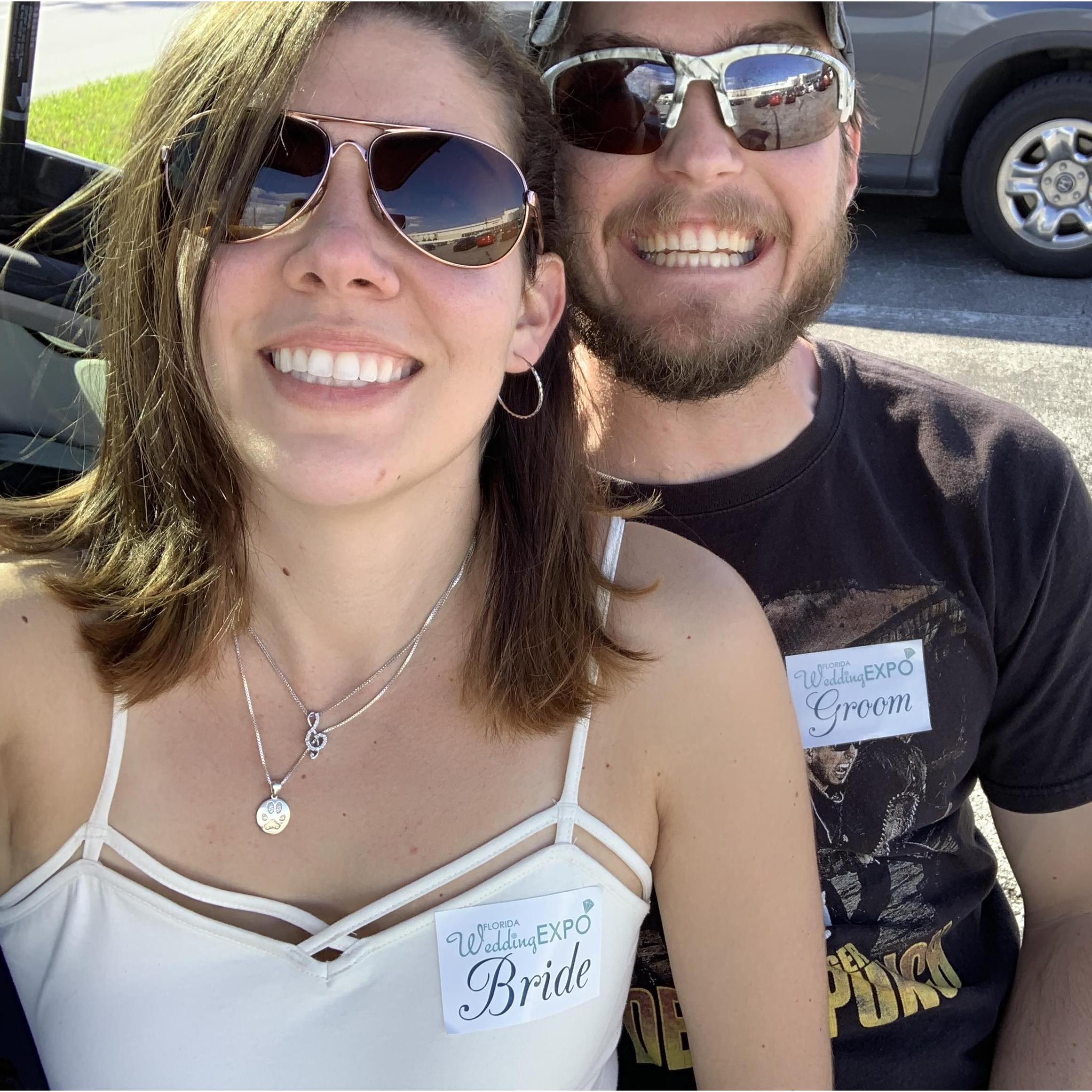 Hanging out after our first wedding expo... We were exhausted.