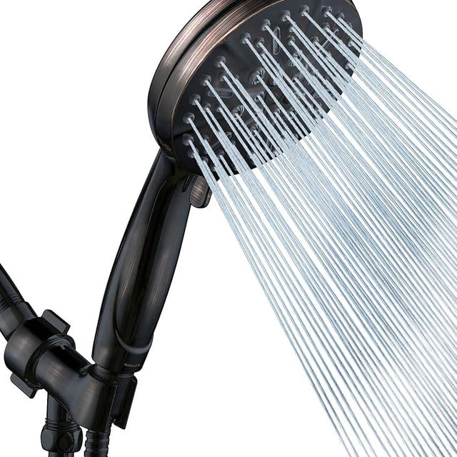 ORB High Pressure Shower Head with Handheld - Multifunctional High Flow Rain Showerhead with Extra 60" Long Hose and Adjustable Overhead Holder - Es la mejor regaderas para ducha (Oil Rubbed Bronze)