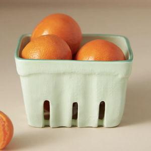 Linnea Stoneware Fruit Basket - Small in Lime