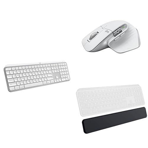 Logitech MX Keys S Combo for Mac, Wireless Keyboard and Mouse with Palm Rest, Backlit Keyboard, Bluetooth USB C for MacBook Pro, MacBook Air - Pale Grey - with Free Adobe Creative Cloud Subscription