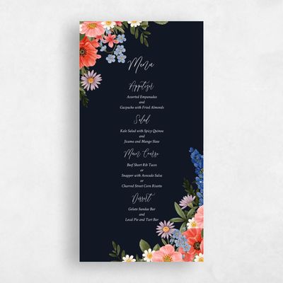 Navy, Blue Wedding Menu - Destin